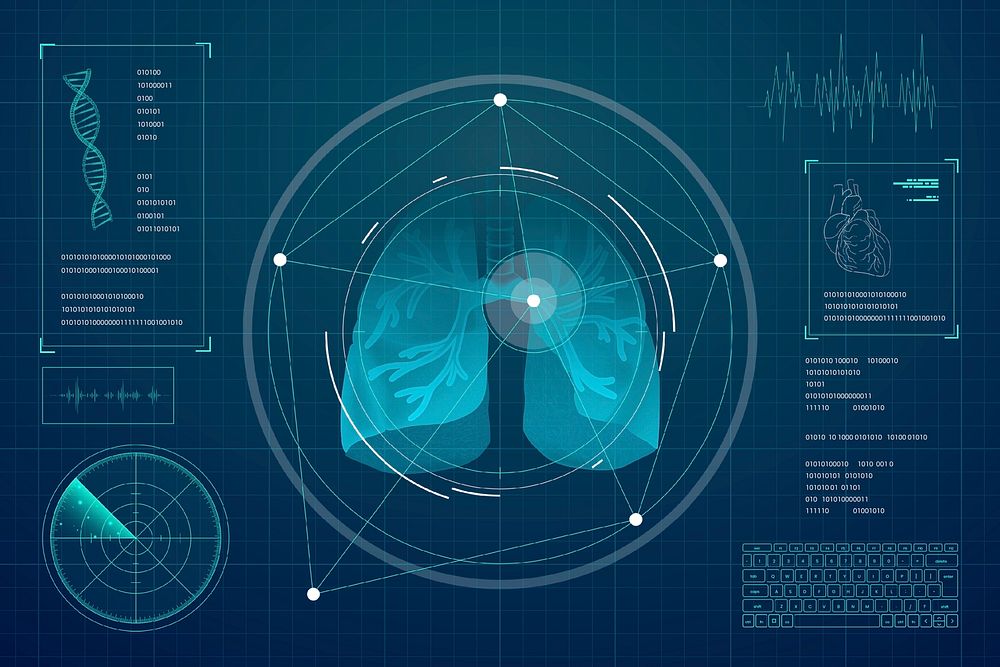 Lungs scan medical holography psd screen 