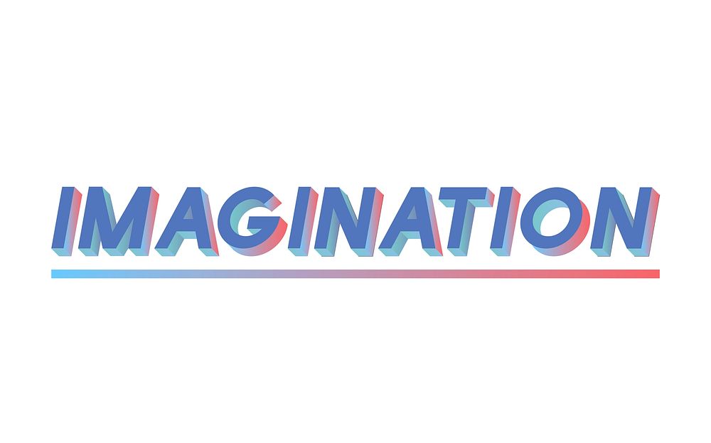 Illustration typography of the word imagination