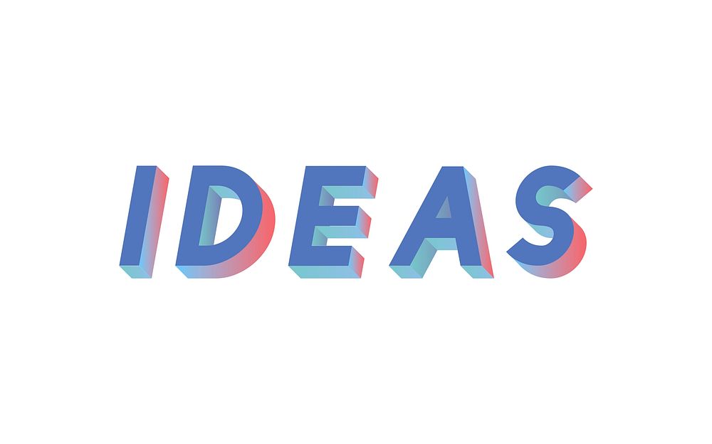 Illustration typography of the word ideas