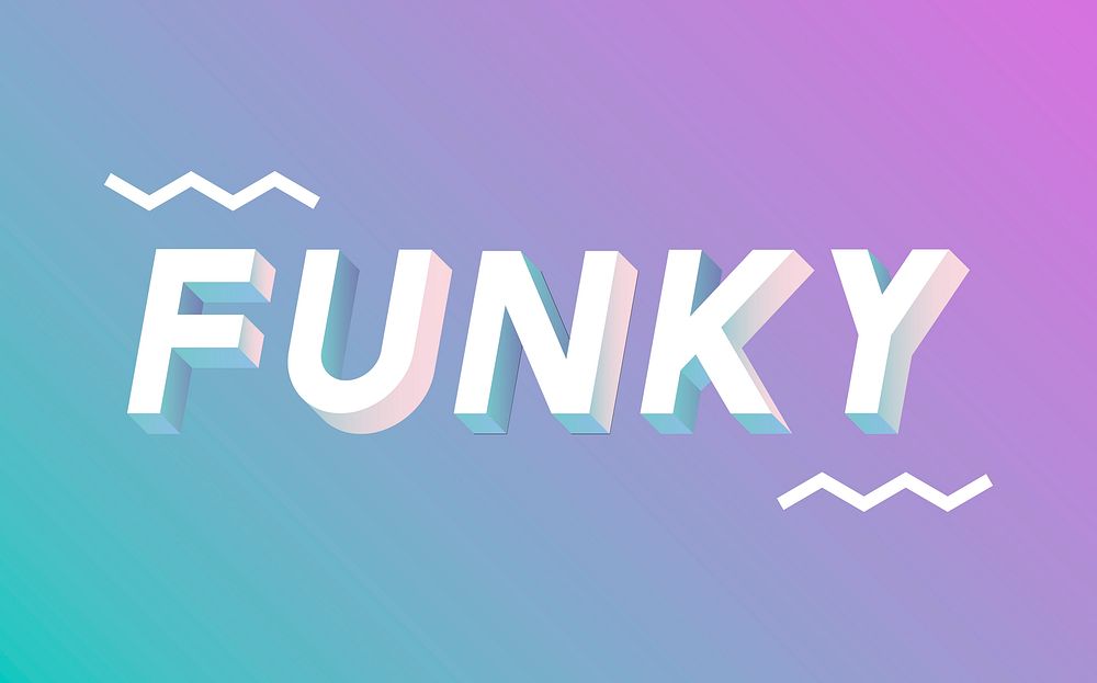 Illustration typography of the word funky
