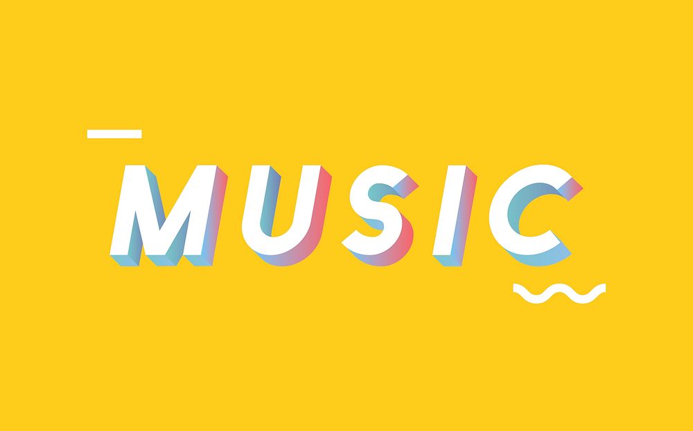 Illustration typography of the word music
