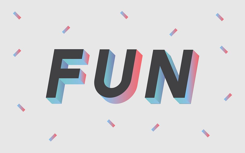 Illustration typography of the word fun