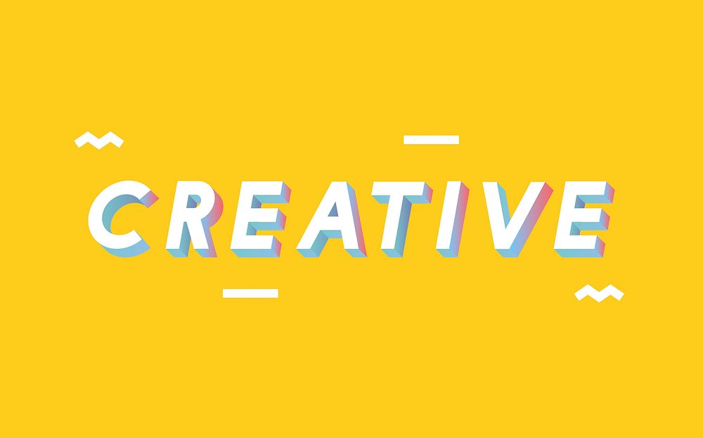 Illustration typography of the word creative