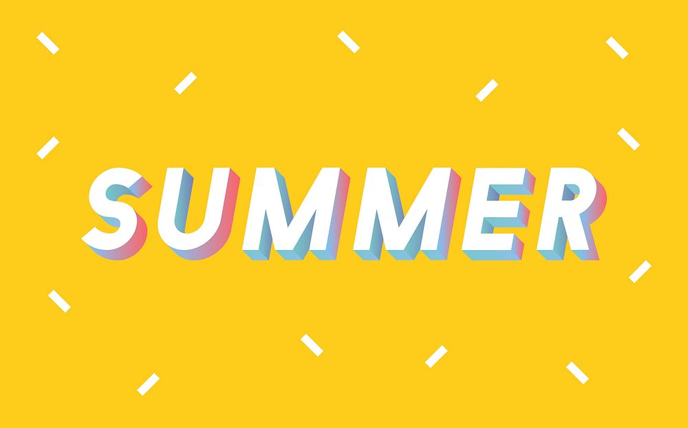 Illustration typography of the word summer