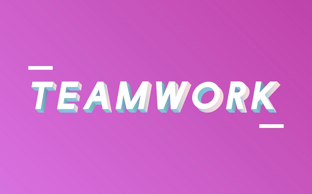 Teamwork word typography
