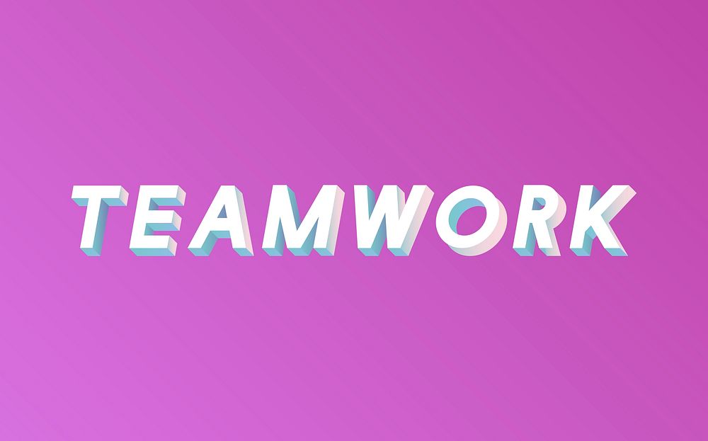 Teamwork word typography