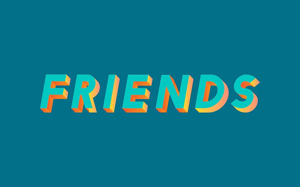 Friends word in 3D font