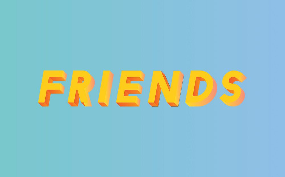 Friends word in 3D font