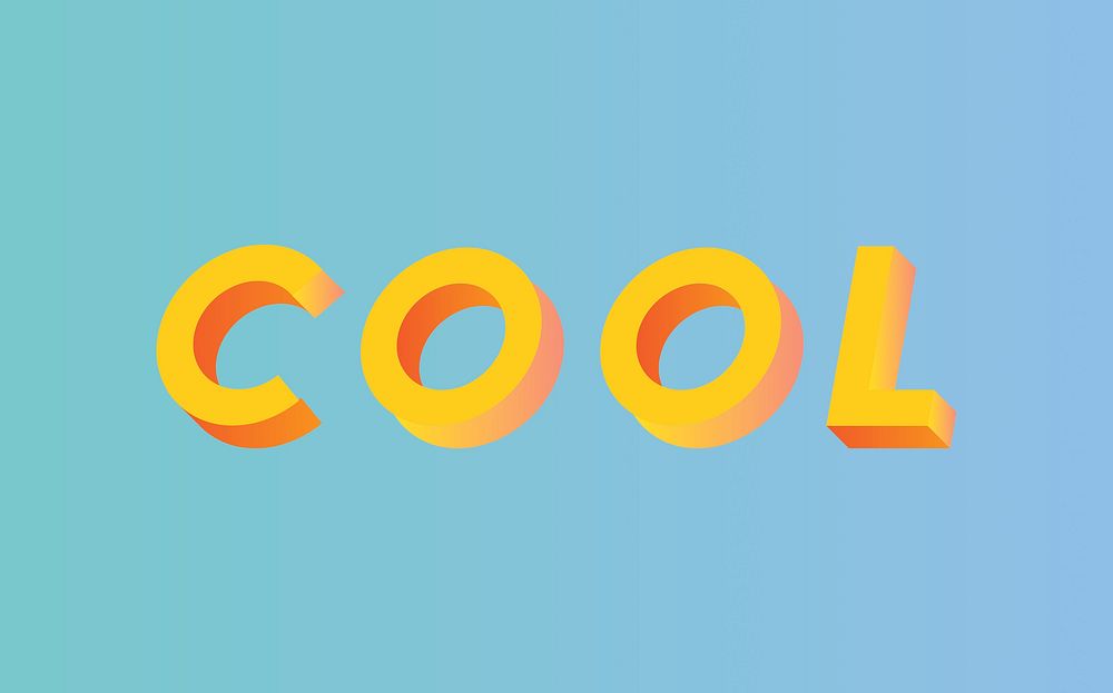 Illustration typography of the word cool
