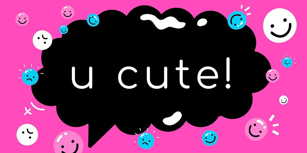 Vivid social media banner with u cute! text