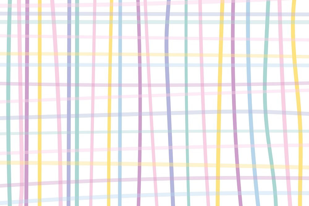 Grid background vector in cute pastel pattern