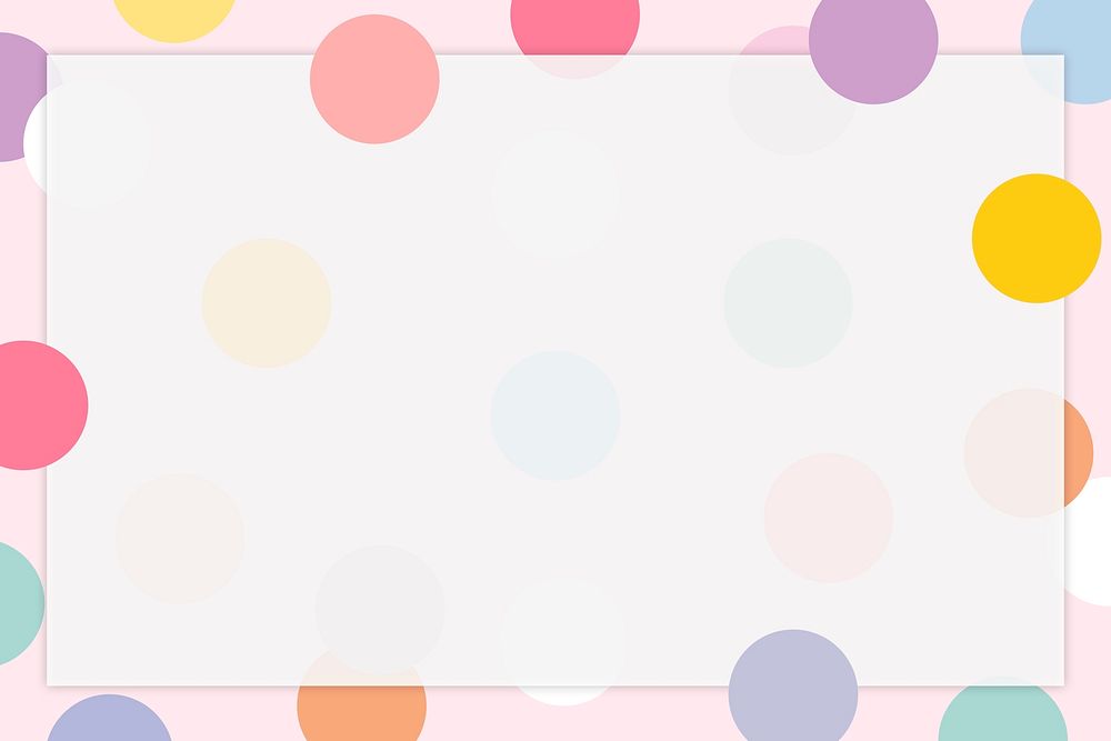Pastel polka dot frame psd cute pastel pattern