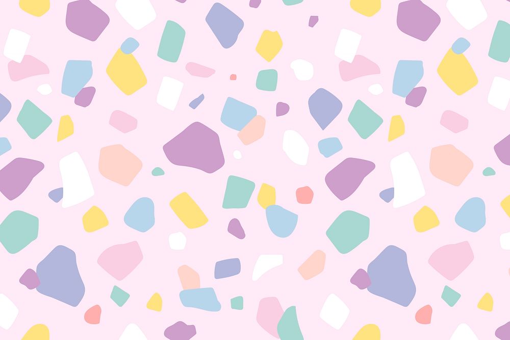 Terrazzo background psd in cute pastel pattern