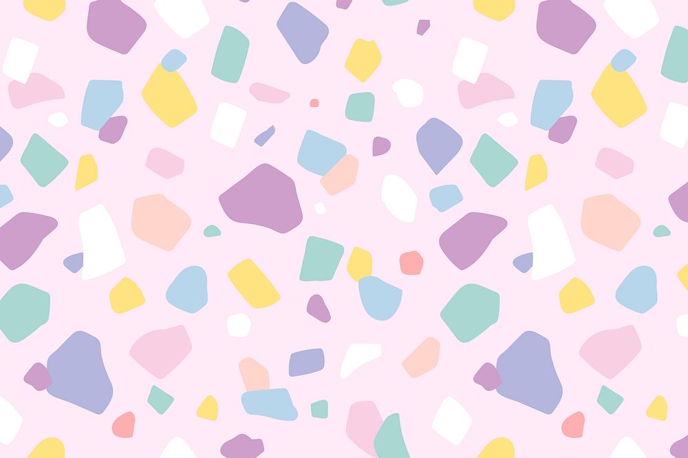 Background seamless pattern vector with cute pastel terrazzo