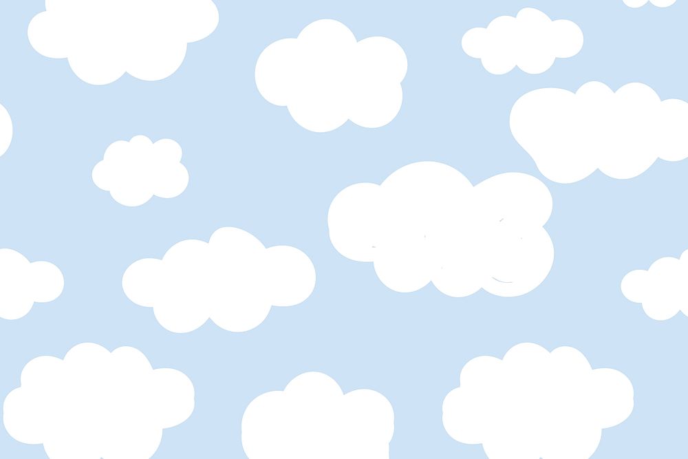 Cute background psd with fluffy cloud pattern