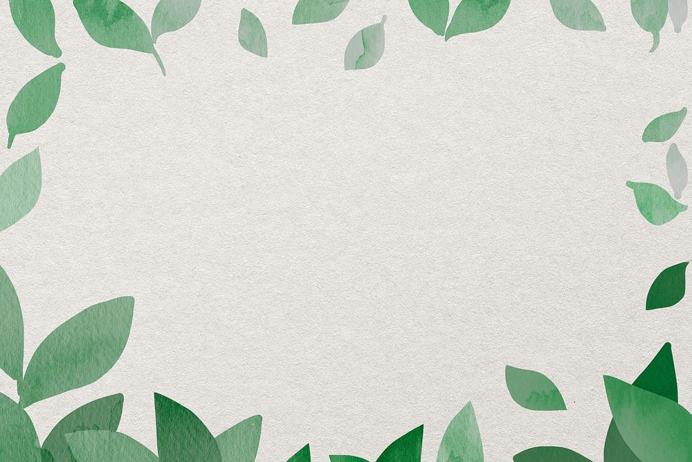 Greenery frame psd in watercolor green