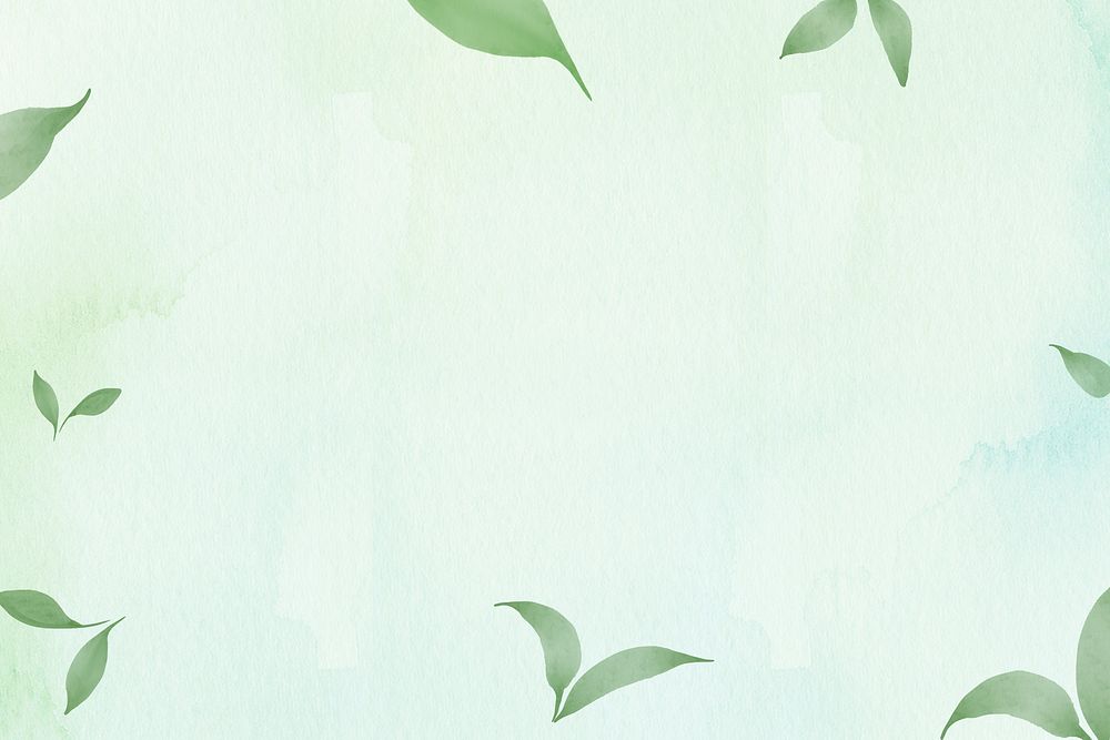 Leaf border environment background psd in watercolor illustration                                                           …