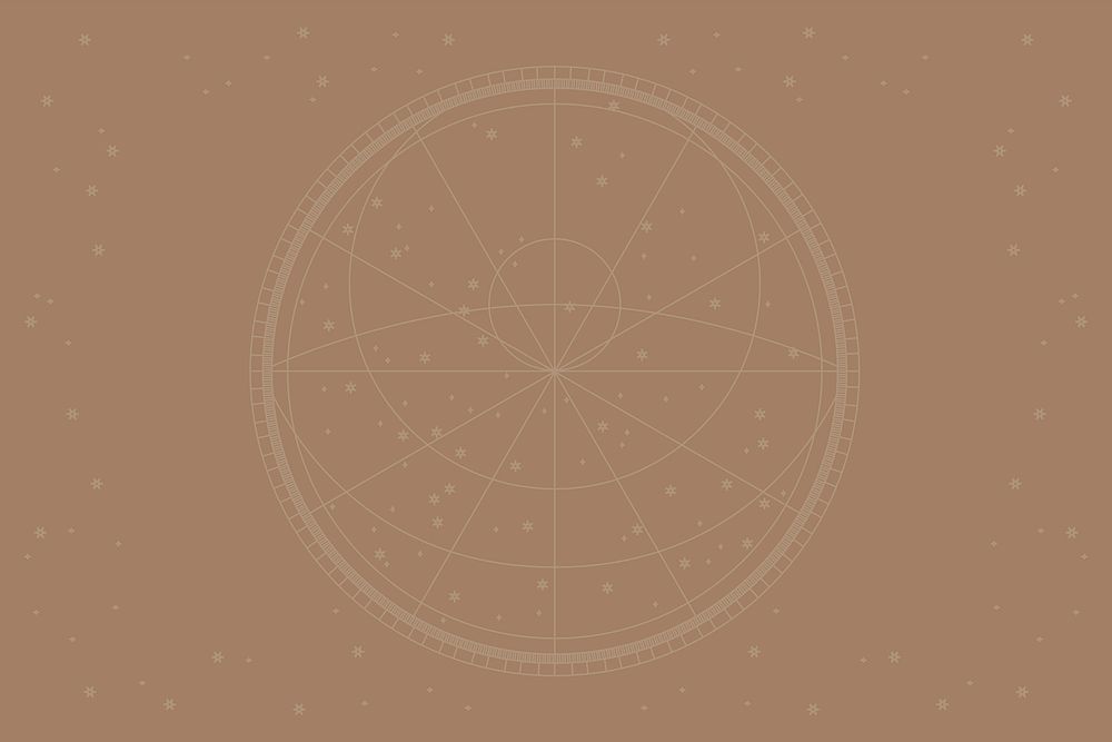 Line constellation map vector background in brown