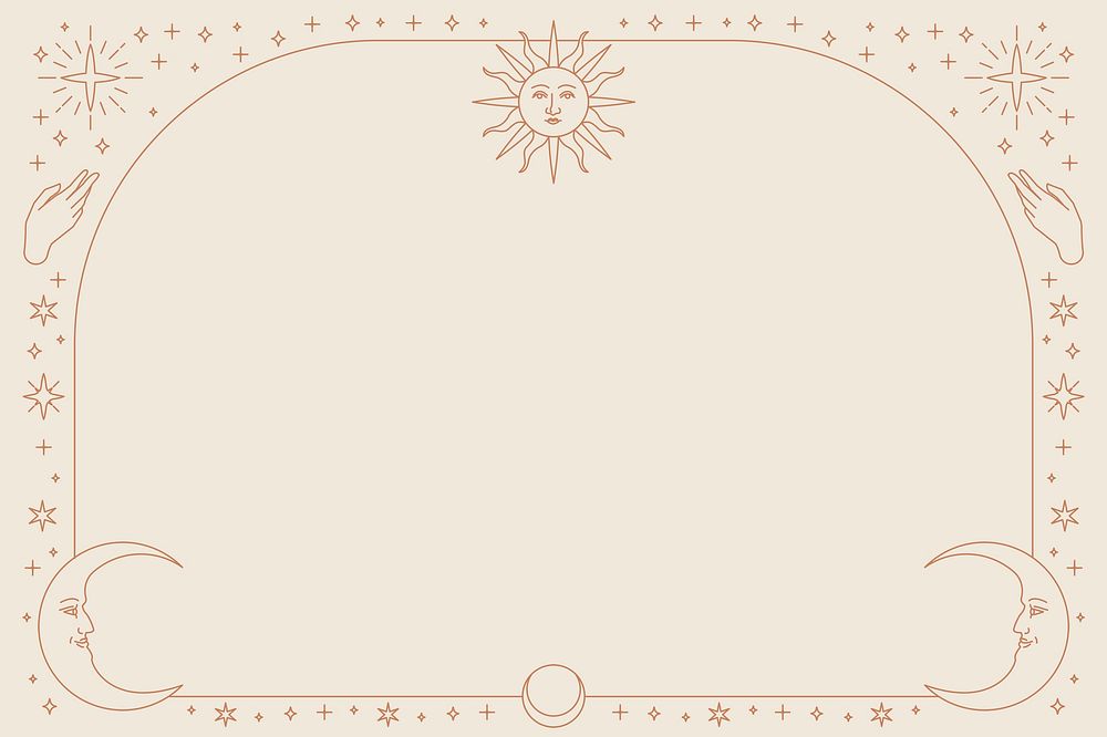 Celestial icons psd desktop background on beige