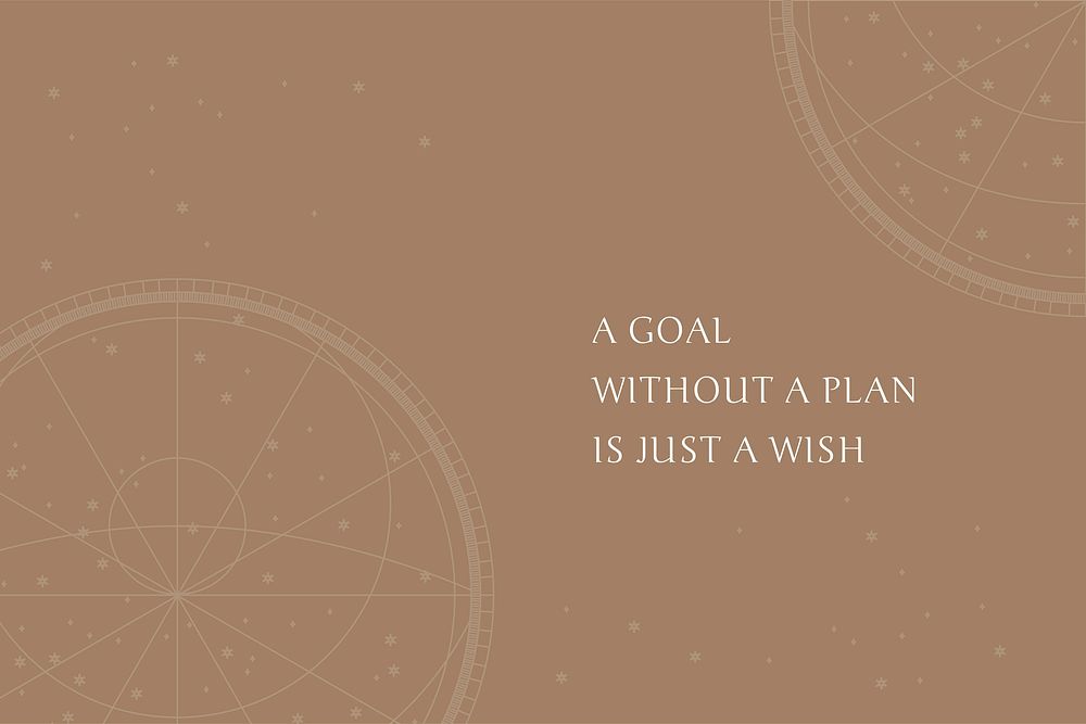 Inspirational words vector with astrological star map on brown background template