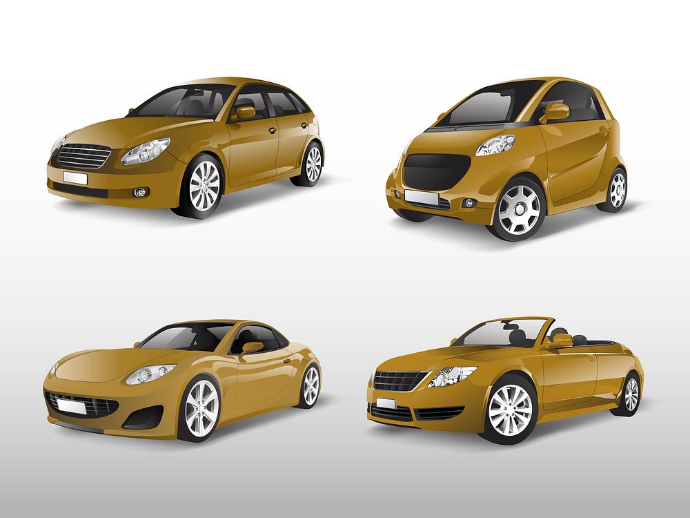 Set of brown car vectors