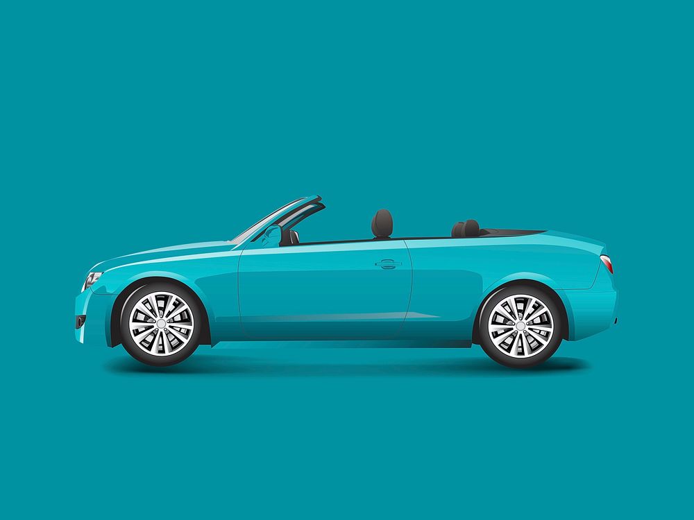 Blue convertible in a blue background vector