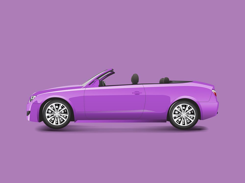 Purple convertible in a purple background vector