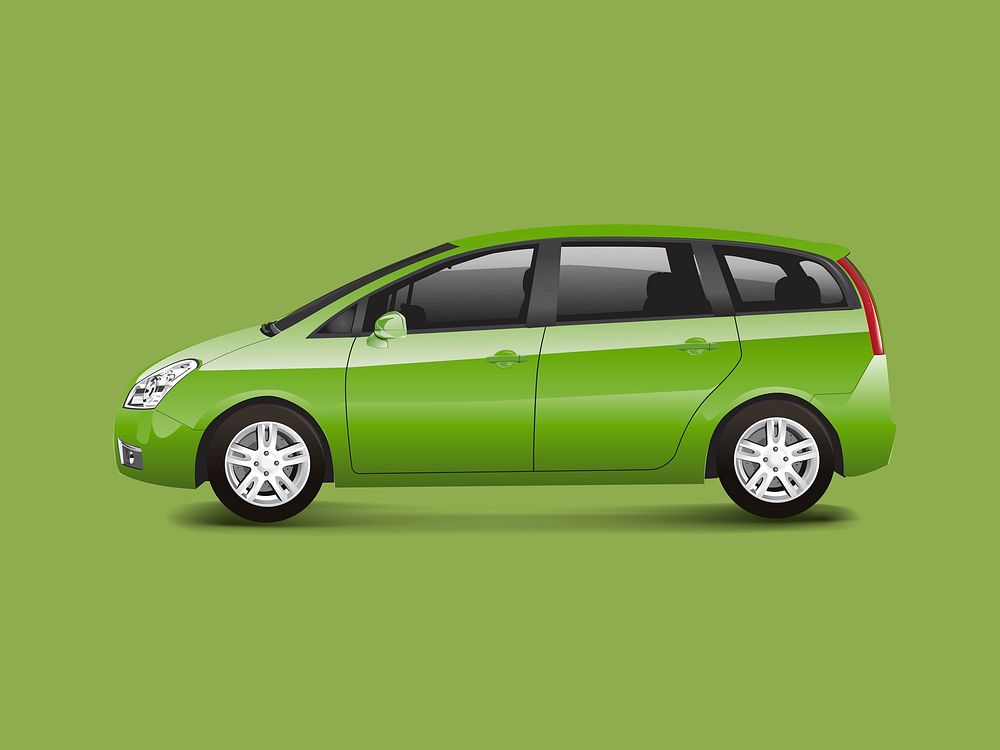 Green MPV minivan automobile vector