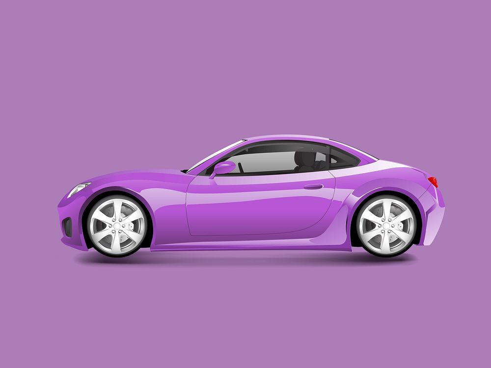 Purple sports car in a purple background vector