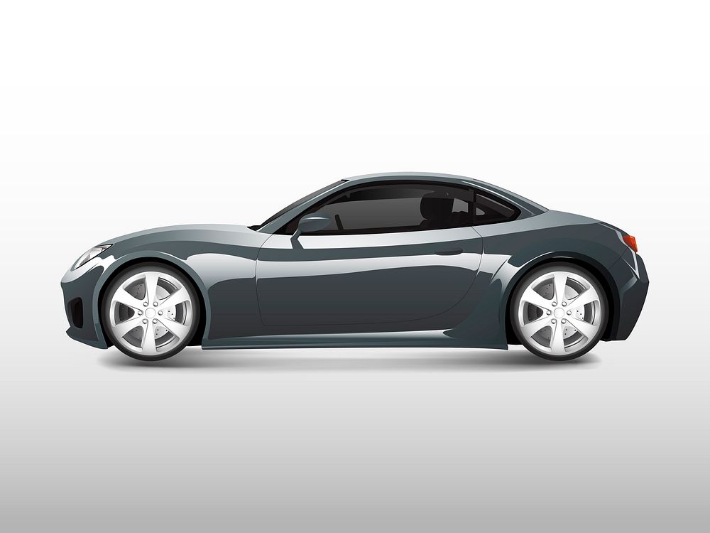 Gray sports car isolated on white vector