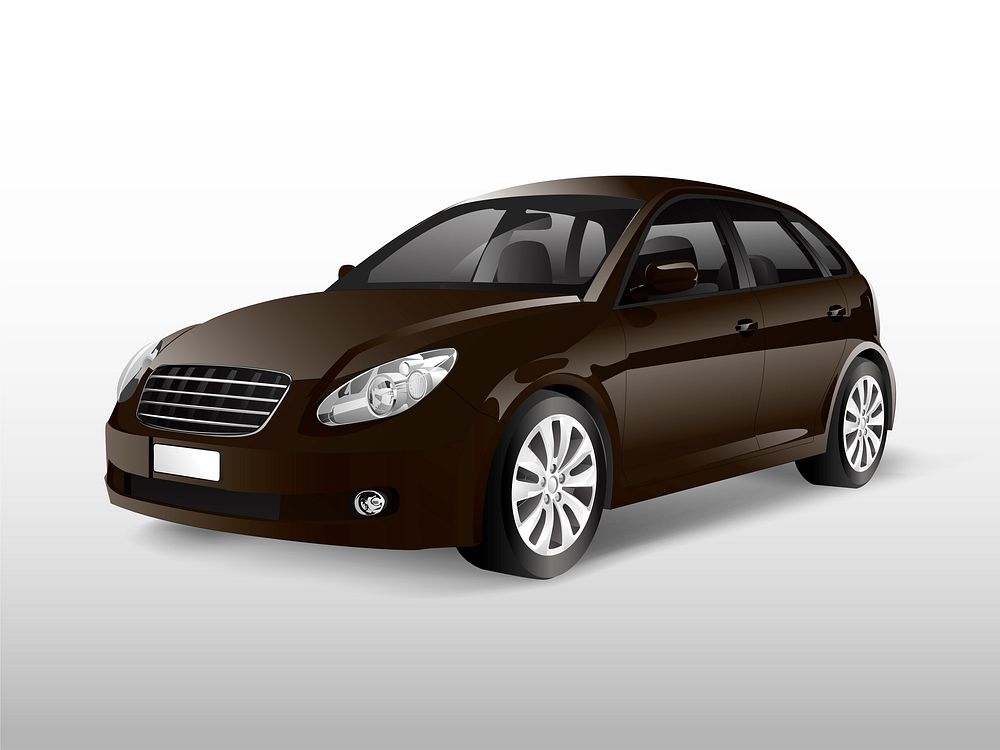 Brown hatchback car isolated on white vector