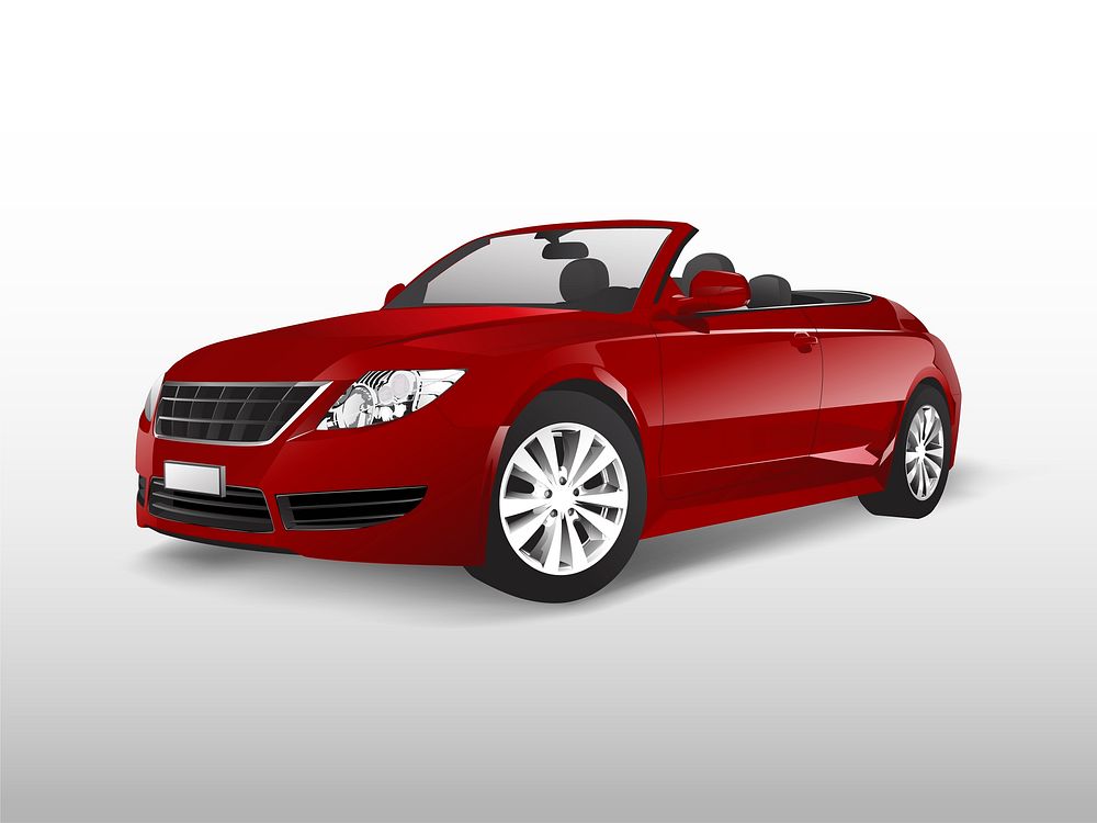 Red convertible car isolated white | Premium Vector - rawpixel