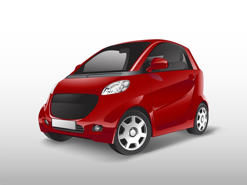 Red compact hybrid car vector