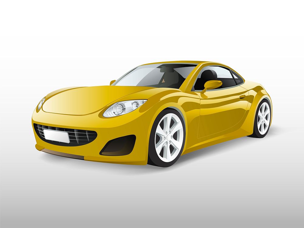 Yellow sports car isolated on white vector
