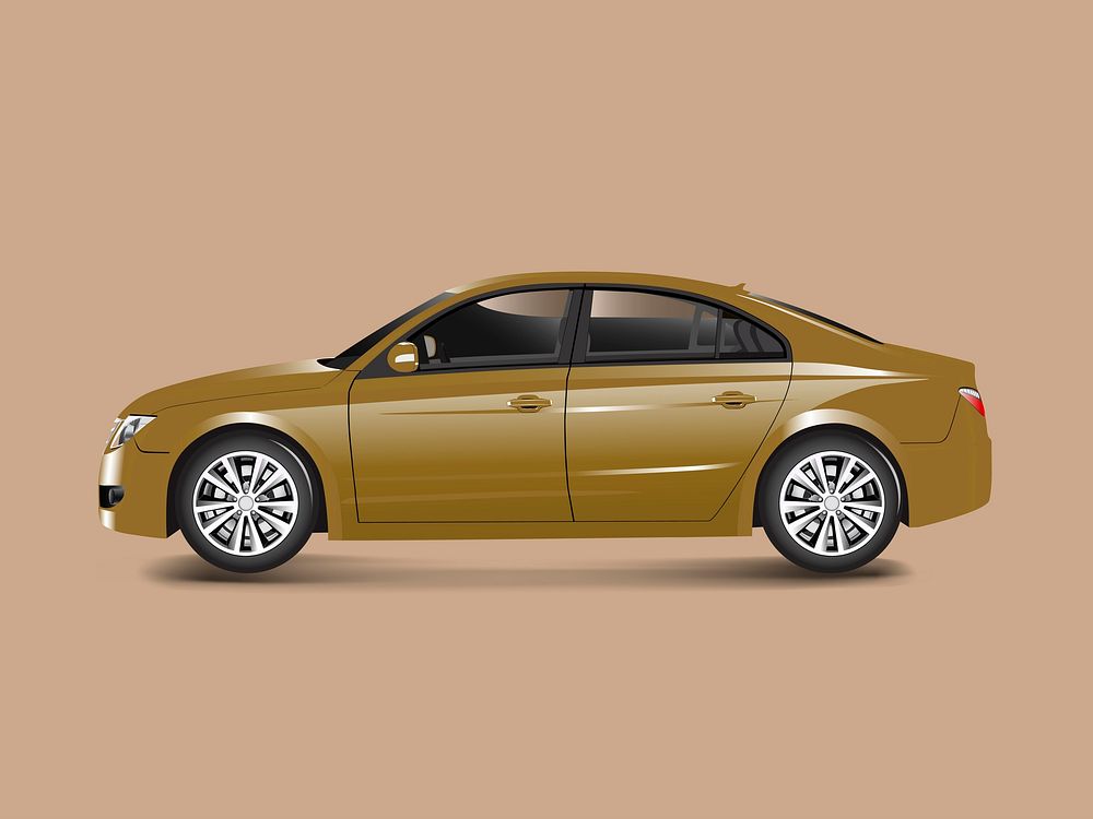Brown sedan car in a brown background vector