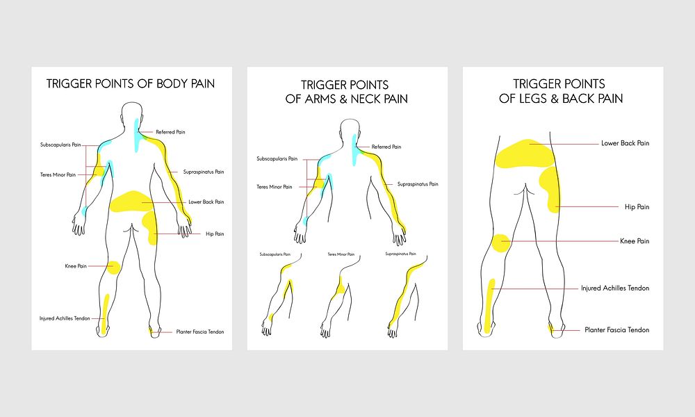 Illustration of body pain points vector