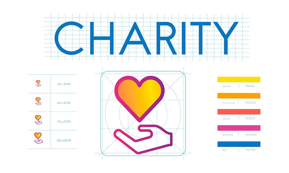 Illustration of donation support icons vector