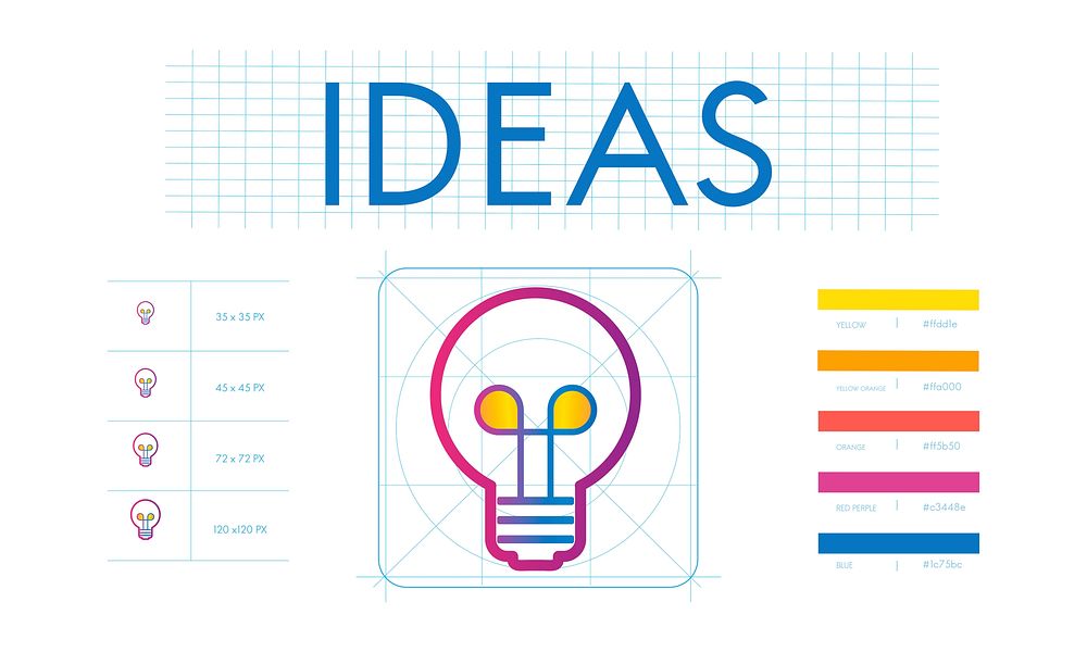 Illustration of light bulb ideas vector