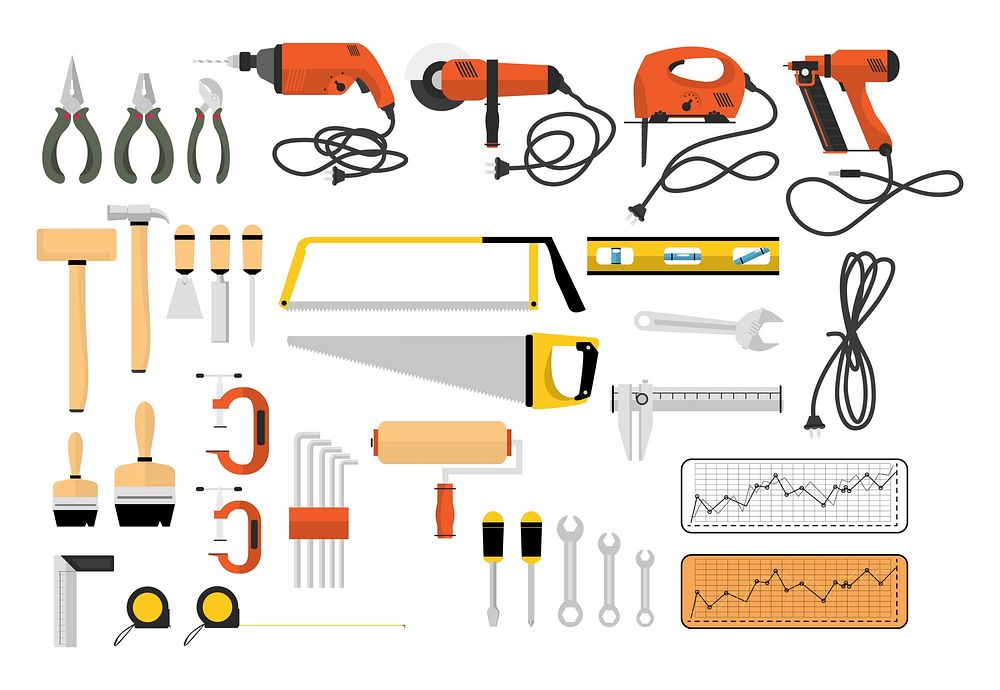 Illustration of carpenter tools vector