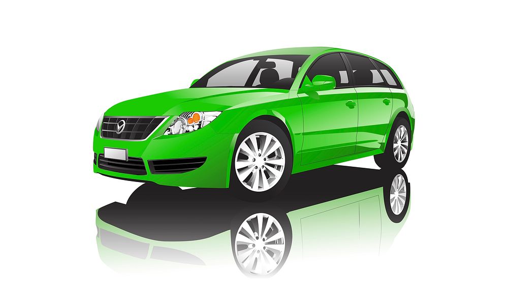 Green SUV isolated on white vector