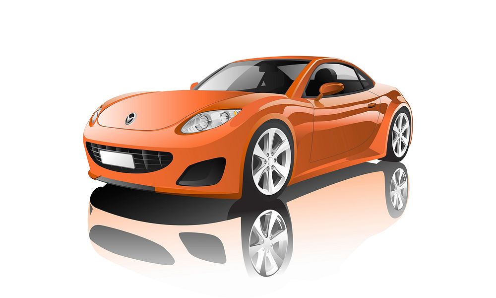 Orange sports car isolated on white vector