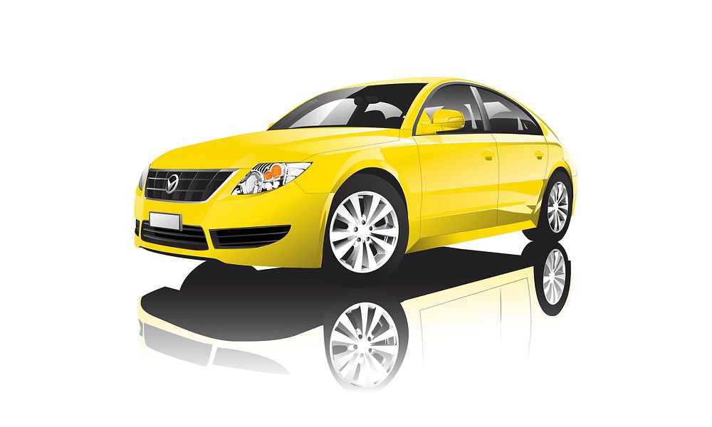 Yellow sedan car isolated on white | Premium Vector - rawpixel