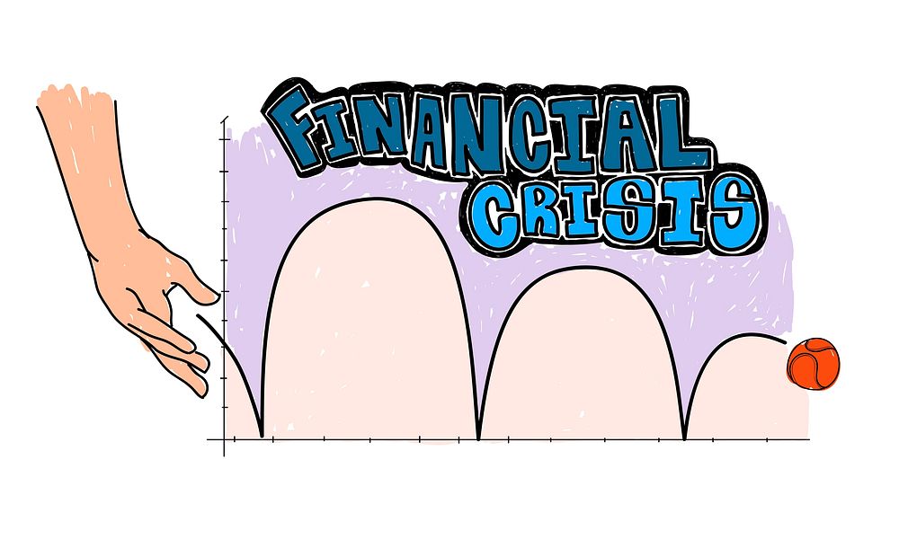 Illustration of financial crisis vector