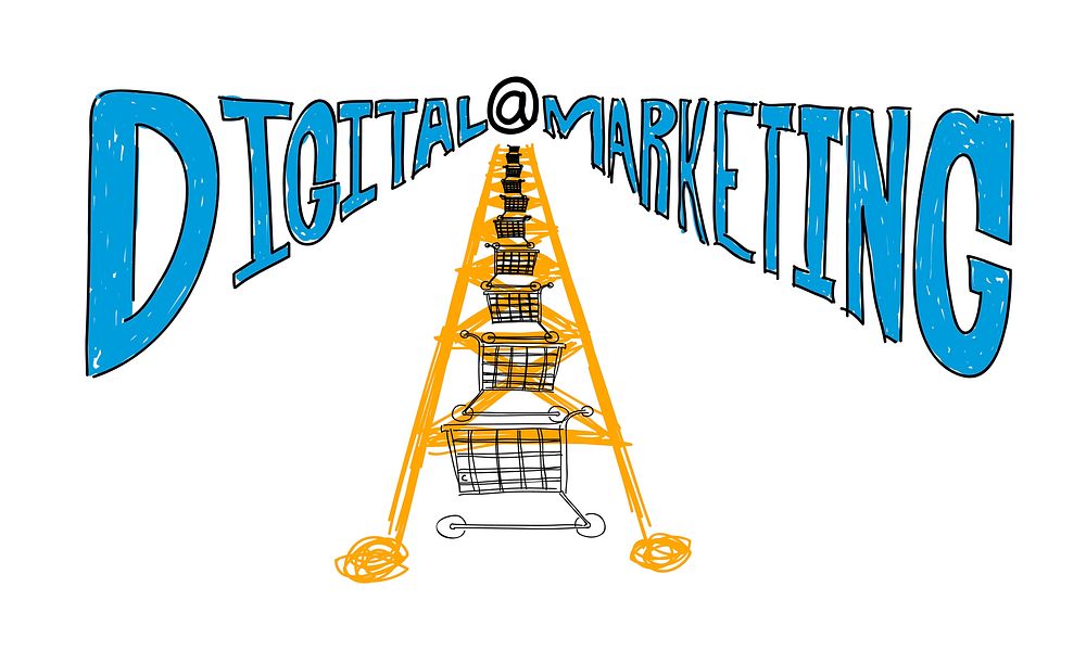Illustration of digital marketing vector