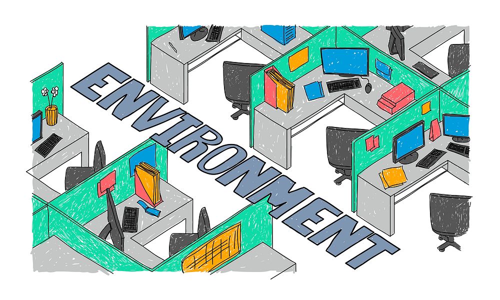 Illustration of work environment vector