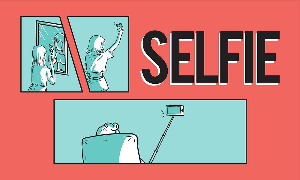 Illustration of selfie concept vector