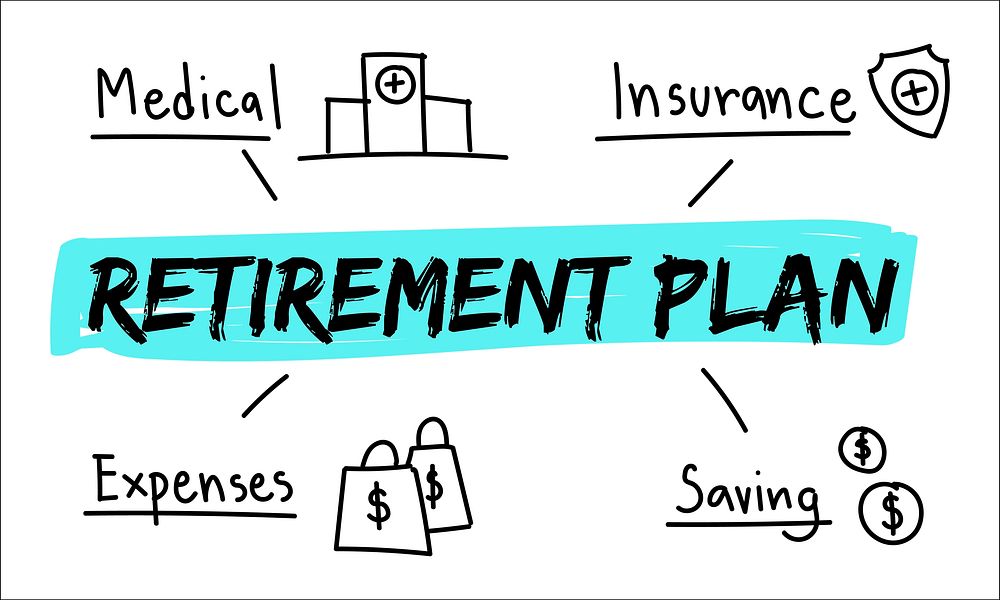 Illustration of retirement plan vector