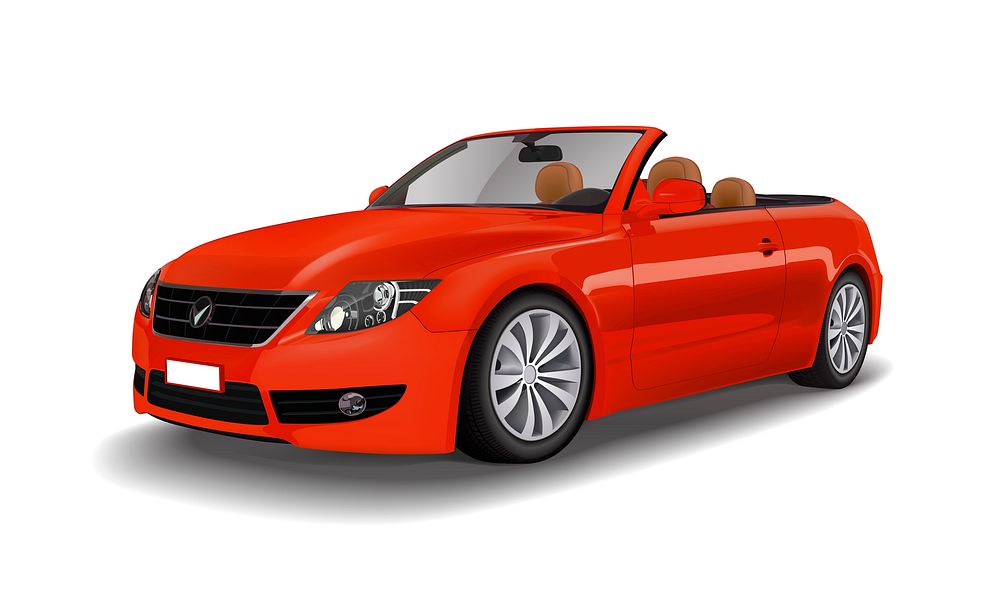 Red convertible car isolated on white vector