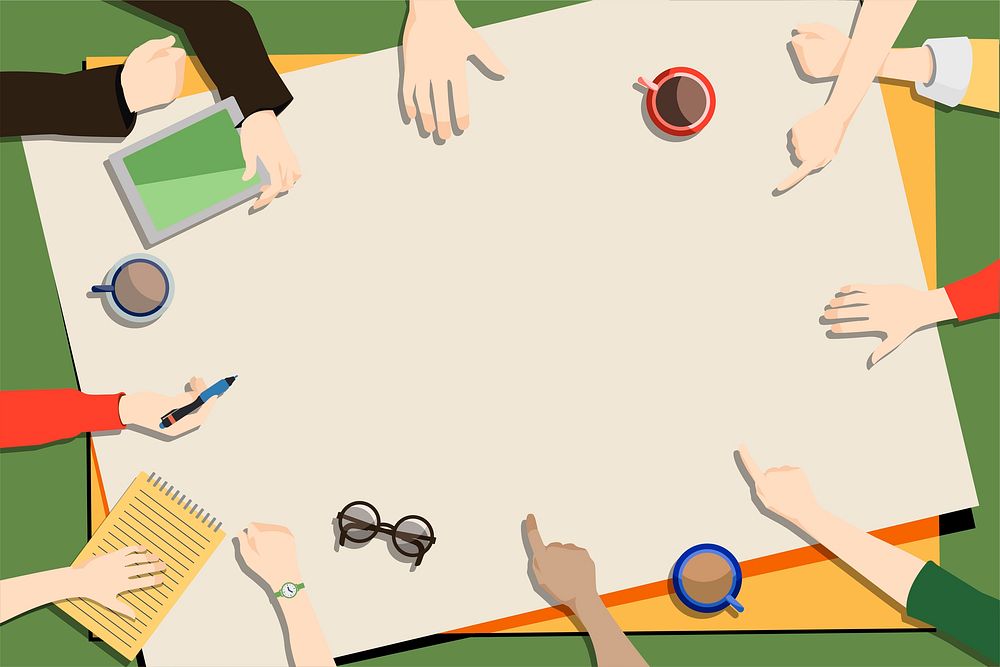 Illustration of brainstorming teamwork vector