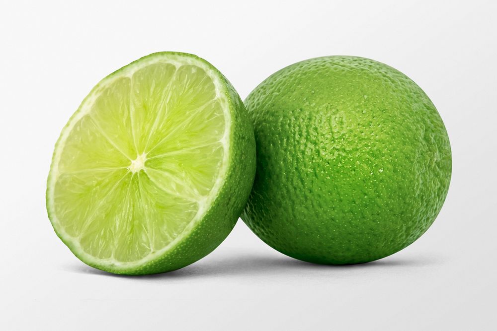 Sliced lime clipart, citrus fruit psd